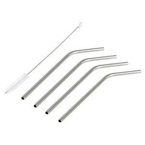 Pack de 4 Palhas Reutilizáveis 21 cm + Escova de Limpeza - Curvas